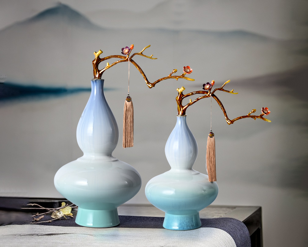 Wazon ceramiczny z tykwy w kolorze emalii
